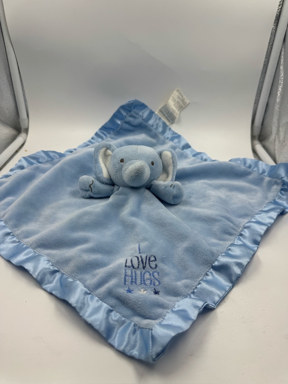 Stepping Stones I Love Hugs Blue Elephant Baby Lovey Security Blanket Plush